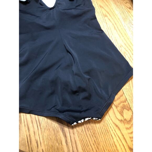 Gabar Ladies One Piece Swimsuit 18W 18 2X women’s Black & White Tropical - Picture 5 of 9